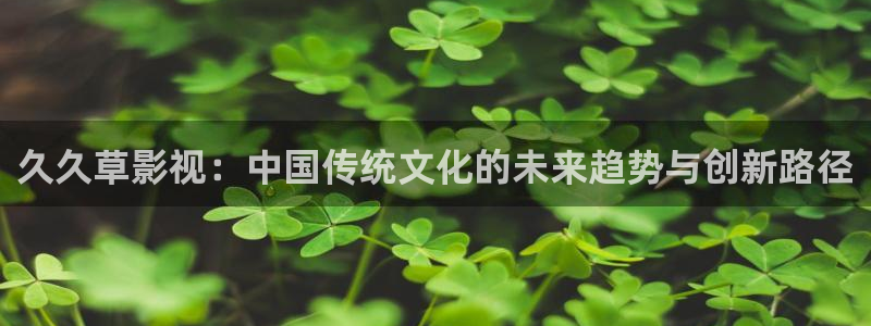 大地影院在：久久草影视：中国传统文化的未来趋势与创新路径